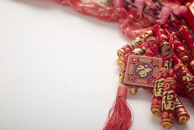 High angle view of decoration on table