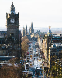 View of clock tower in city