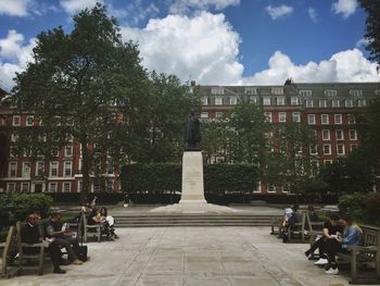 View of city against cloudy sky