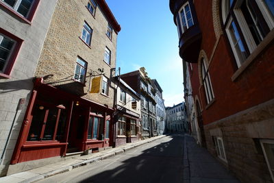 Narrow alley amidst buildings in city