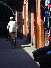 Woman standing in city