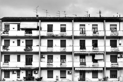 Low angle view of residential building against sky