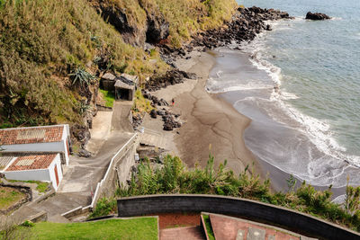 High angle view of beach