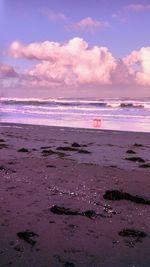 Scenic view of sea against dramatic sky