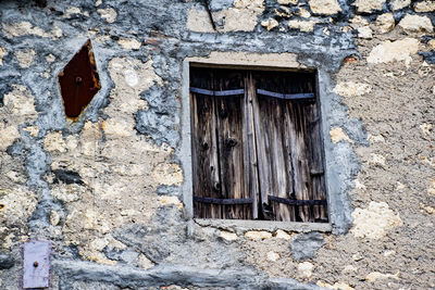 Closed door of old building