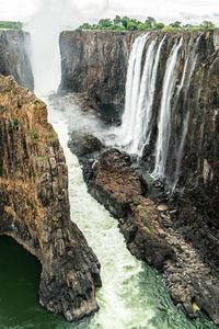 Scenic view of waterfall