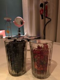 Close-up of drink in glass on table