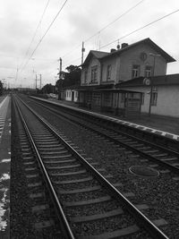 Railroad tracks against sky