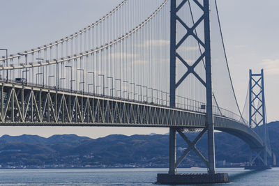 View of suspension bridge against sky