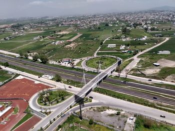 High angle view of cityscape