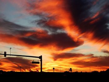 Silhouette of buildings at sunset