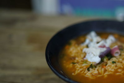 Close-up of soup in bowl