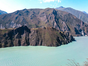 Panoramic view of lake against sky