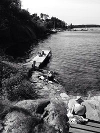 Boats in river