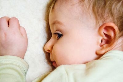 Close-up portrait of human baby 