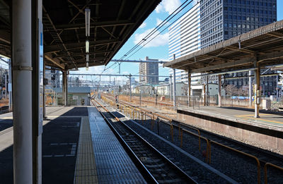 Railway tracks at railroad station