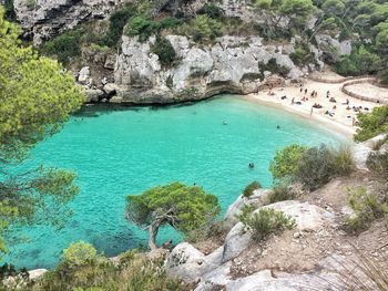 High angle view of beach