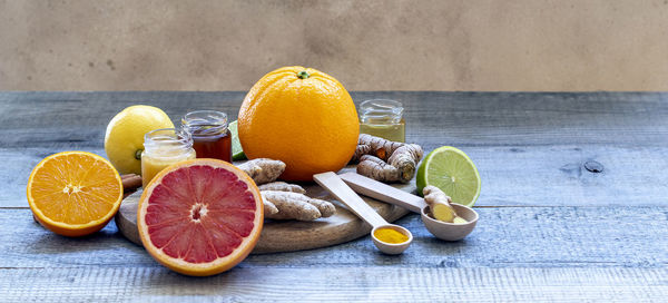 Orange fruits on table