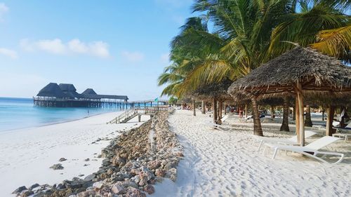 Scenic view of beach against sky