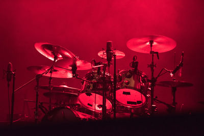 View of musical instruments on stage