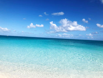 Scenic view of crystal blue sea against blue sky