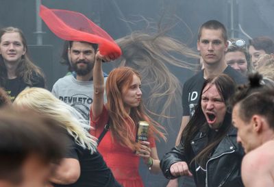 Group of people at music concert