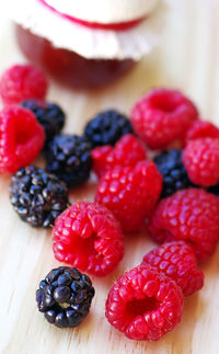 Close-up of berries on table