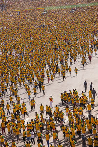 High angle view of people running at great ethiopian run