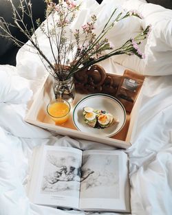 Close-up of breakfast on table