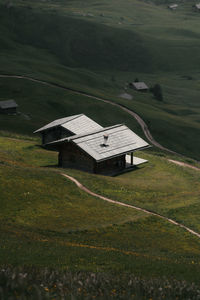 Houses on field