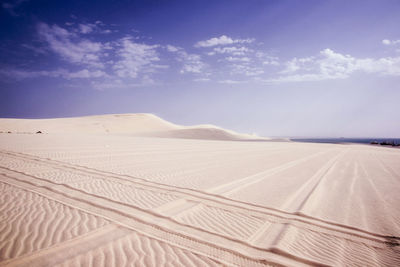 Desert as white as snowgently touch by human but remain maintained by nature