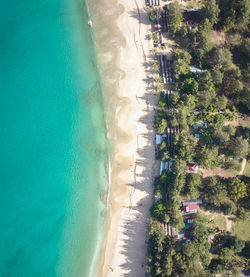 High angle view of swimming pool at beach