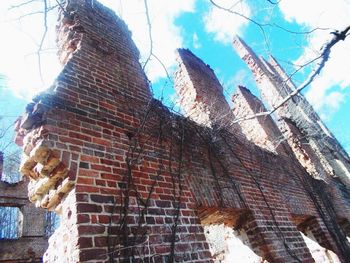 Low angle view of buildings against sky