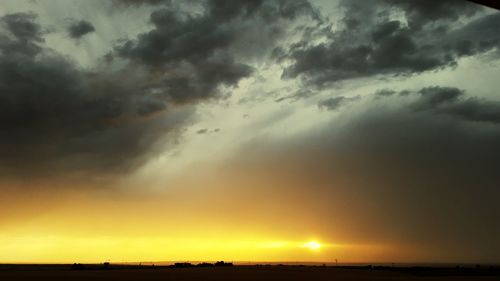 Scenic view of landscape at sunset