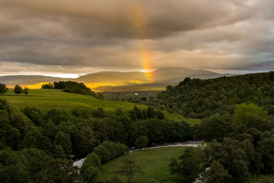 Scenic view of landscape against cloudy sky