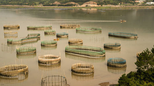 Boats in lake