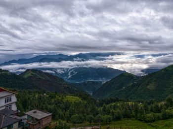 Scenic view of mountains against sky