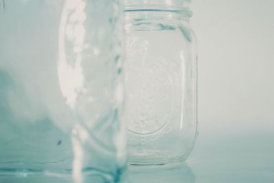 Close-up of water in glass jar