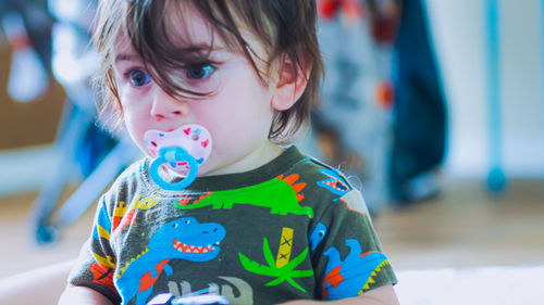 Close-up portrait of cute boy