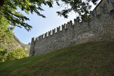 Low angle view of wall