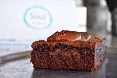 Close-up of cake on table