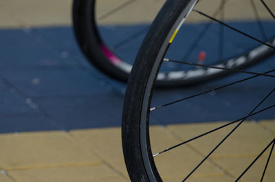 Close-up of bicycle wheel
