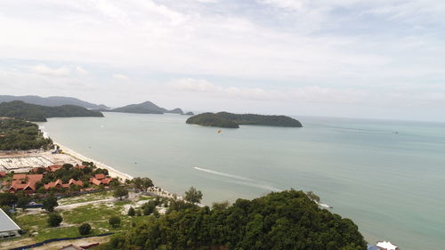 High angle view of sea against sky