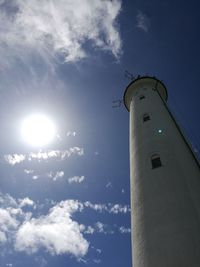 Low angle view of airplane flying in sky