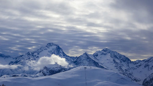 Scenes from the skiing areas in and around alpes d'huez in france.