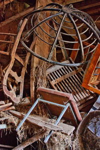 Close-up of abandoned wood