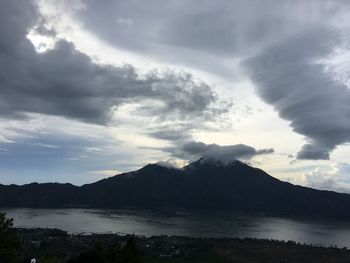 View of mountain against cloudy sky