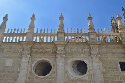 Low angle view of historical building against sky