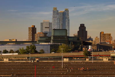 View of city at dusk