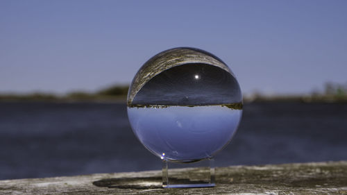 Close-up of water against clear sky